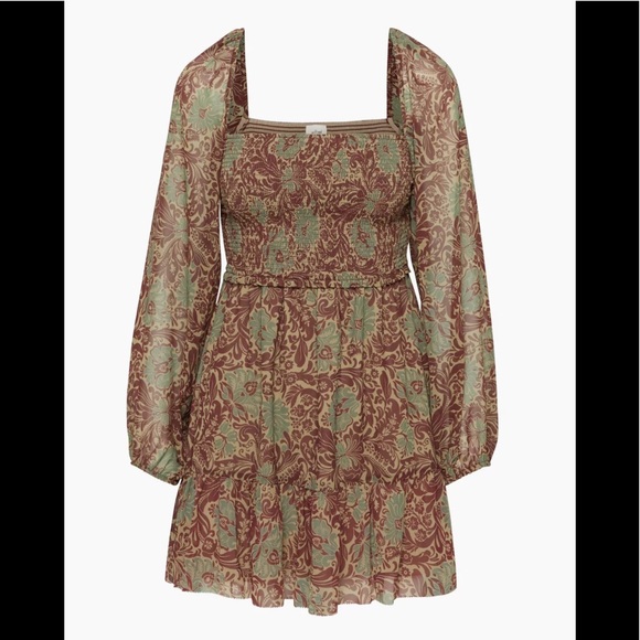 Wilfred Tempest Mini Dress  Sandy Bge/Spc Burgundy - Picture 1 of 11